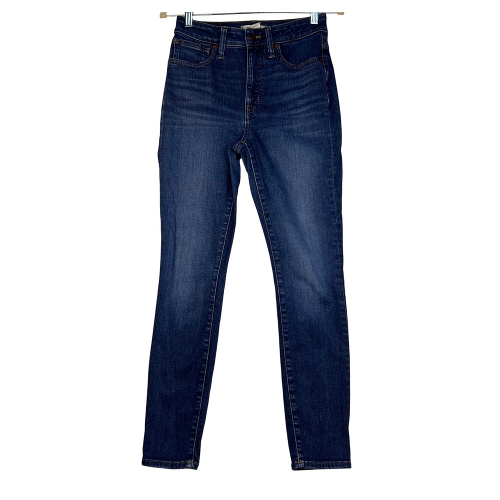 Madewell Blue MED Wash Curvy High-Rise Skinny Jeans Women Size 26 (27) Stretchy